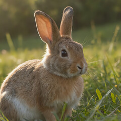 Fototapeta premium a rabbit that is sitting in the grass