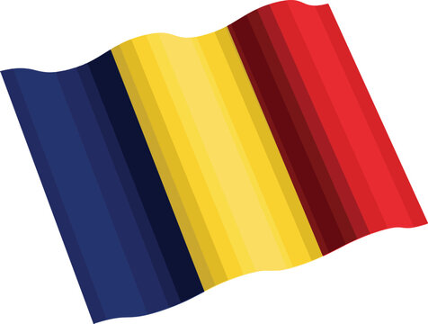 Waving Romanian flag vector icon