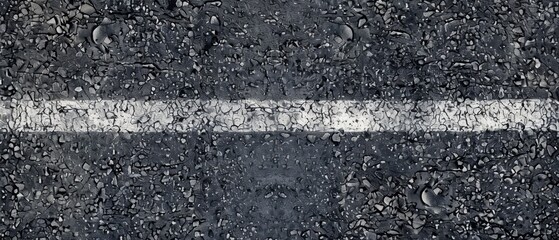 Obraz premium Panoramic close-up, high detail scan of asphalt with painted lines material, Generative AI 
