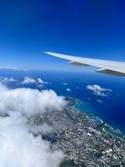 Hawaii from Airplane Window