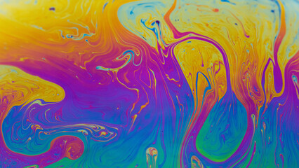 Colorful rainbow soap bubbles close up. abstract colors texture background.