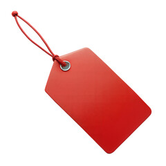 red price tag on transparent background