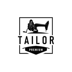 Tailor Logo, Needle and Thread Vector, Retro Vintage Simple Minimalist Old Inspiration Design