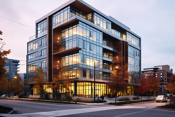 Modern Luxury Apartment Building Exterior. 3D Rendering