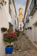 Estepona, a city near Malaga, Andalusia, Spain, a part of the city in the photo