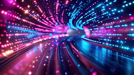 Obraz premium background of tech and crypto blockchain technology, use neon light colors , digital lighting , futuristic Super realistic