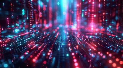 Obraz premium background of tech and crypto blockchain technology, use neon light colors , digital lighting , futuristic Super realistic
