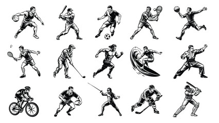 Sports Icons Pack. handrawn sport illustration vector collection set