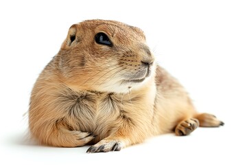 Fototapeta premium Cute prairie dog isolated on white background.