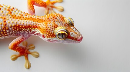 Closeup Photography of Gecko Feet on White Background with Ample Copy Space