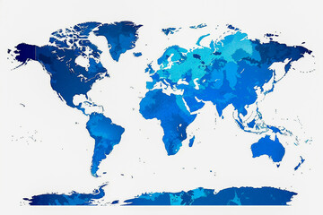 Fototapeta premium Watercolor illustration of a map of the world.