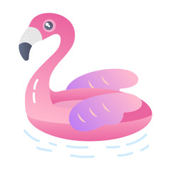 A flat style icon of cute swan 