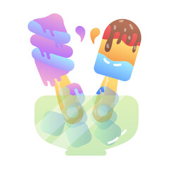Ice popsicles icon designed in flat style 