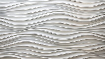 Obraz premium Sleek modern abstract wave pattern forms a minimalist geometric wallpaper with subtle texture and calming white tonal gradations.