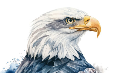 Fototapeta premium A watercolor portrait of an eagle isolated on a transparent background