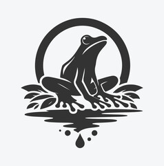 Majestic Frog Silhouette, Ideal for Nature Art and Creative Designs