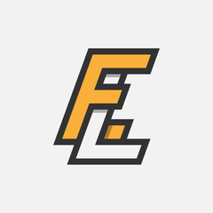 Initial Letter EL or LE Logo, Monogram Logo letter E with L combination, design logo template element, vector illustration