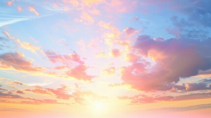 A beautiful sunset sky with vibrant pastel colors blending