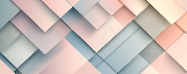 Obraz premium Abstract geometric background with pastel colors and layered shapes