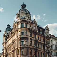 Fototapeta premium A building with ornate carvings on the side