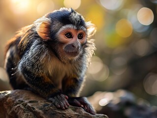 Fototapeta premium a monkey on a branch in rainforest