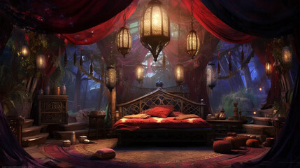 Fortune Teller In Enigmatic Tent: Secrets Await You Fantasy  wallpaper