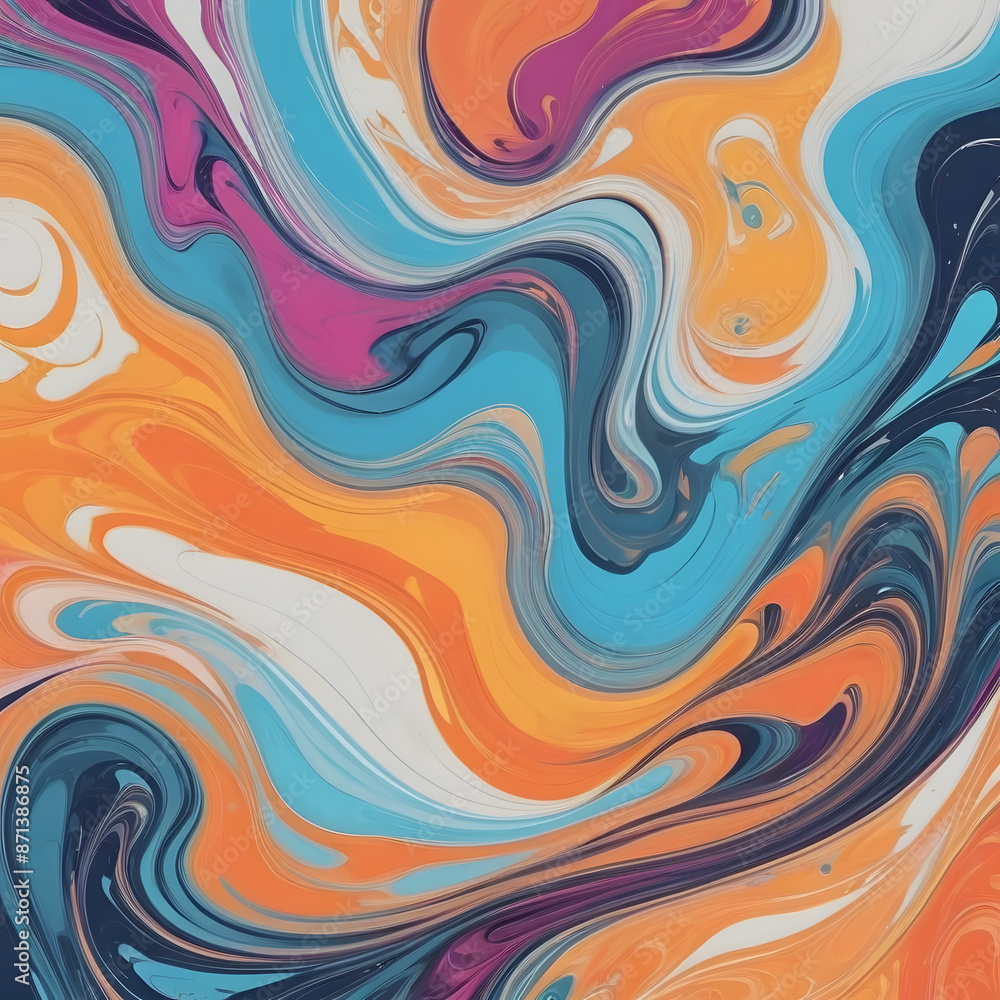 Poster abstract wave pattern background with seamless design and blue swirls