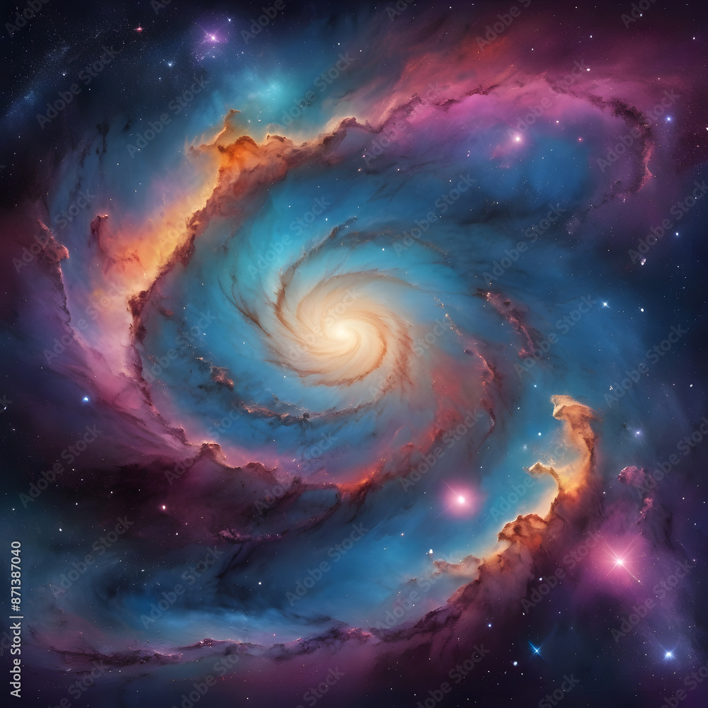 Aufkleber abstract space and galaxy: generate an image that represents an abstract interpretation of outer spa