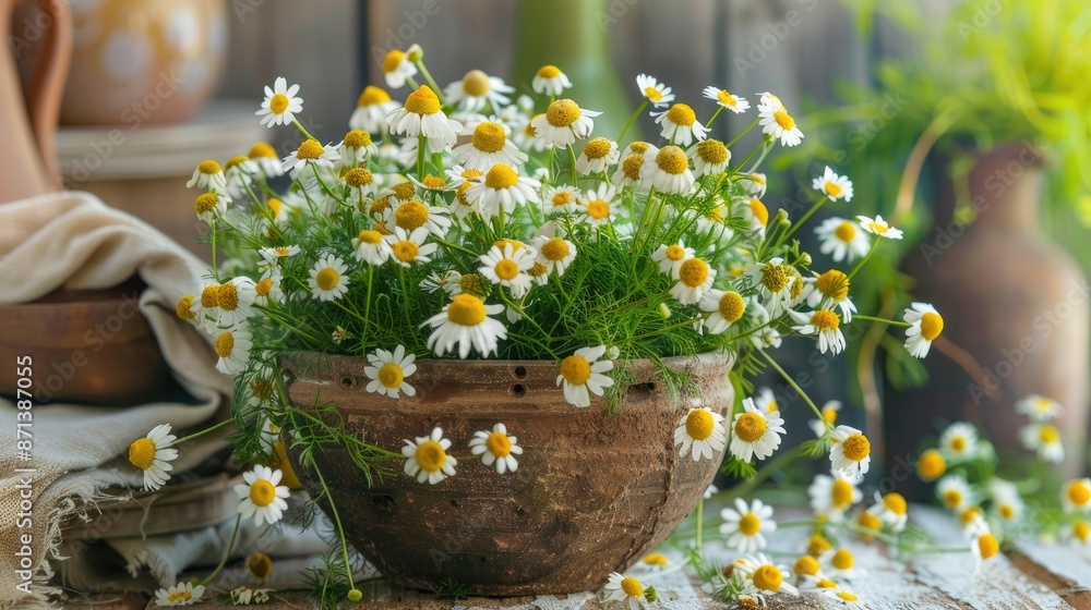 Canvas Prints medicinal plant natural growth of pharmacological chamomile flowers