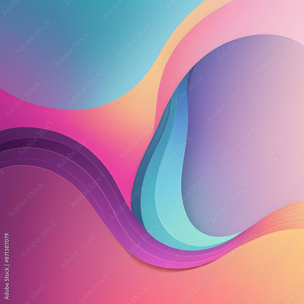 Poster soft gradient transitions: an image featuring smooth color gradients, blending different hues to for