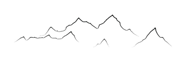 Vector sketch, mountain landscape, imitation of a pencil drawing	