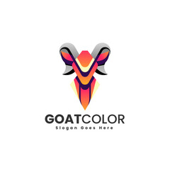 Vector Logo Illustration Goat Gradient Colorful Style