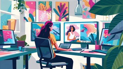 Detail the role of a graphic illustrator, highlighting tasks such as creating illustrations, collaborating with clients, and ensuring artwork meets project requirements.