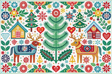 christmas card with christmas tree