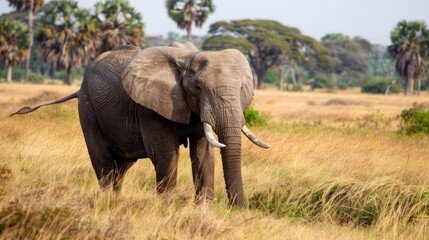 Obraz premium elephant African Bush National Park majestic elephant at Ambosli 