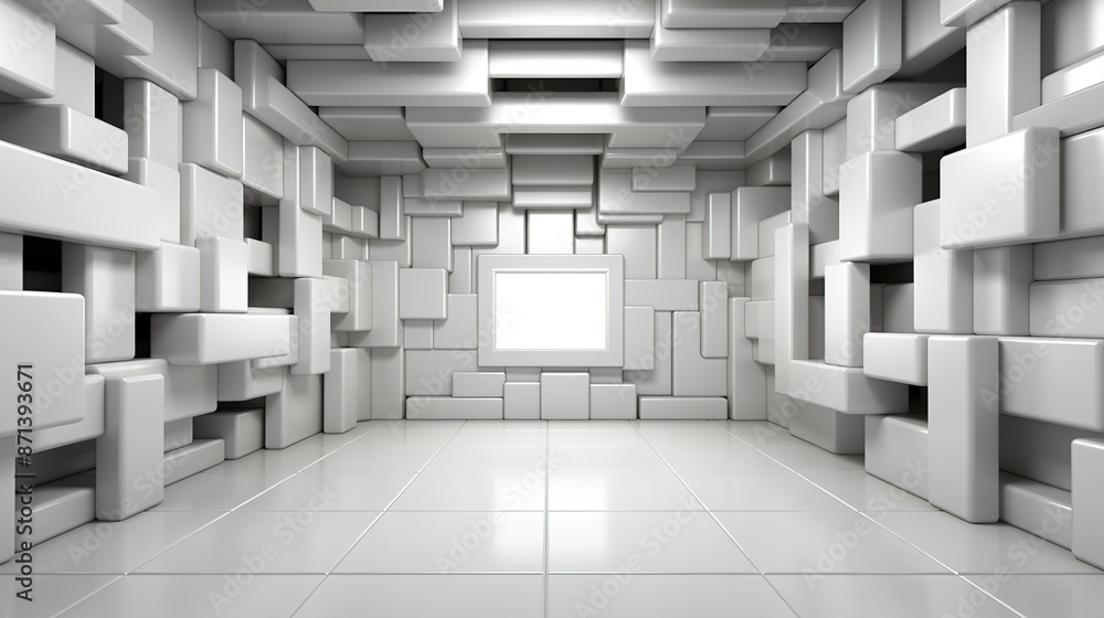 Wall mural 3d render of a corridor