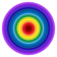 Obraz premium Cible arc-en-ciel, fond blanc 