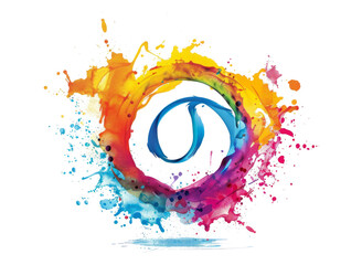 Ink splash forming an 'o' symbol on a transparent background art.
