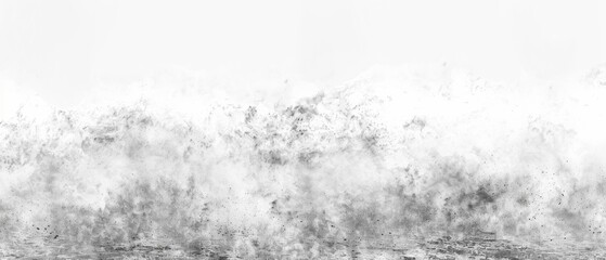 Pencil sketch style, panoramic close-up, high detail scan of dust accumulation, on white background, Generative AI