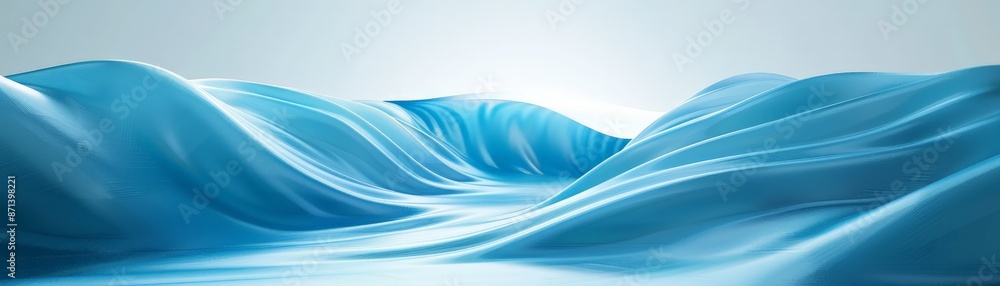 Poster abstract smooth blue waves background. serene and fluid with gentle curves, perfect for design and a