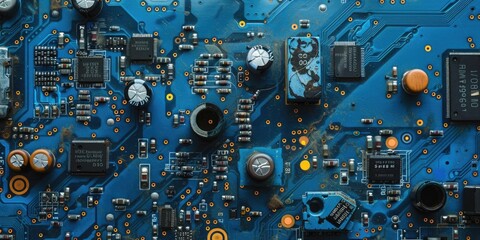 Fototapeta premium Computer Motherboard Close Up