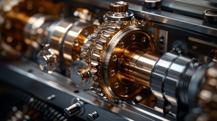 Fototapeta premium Detailed close-up of a mechanical device, highlighting the intricate design and innovative technology behind its operation