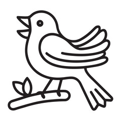 nightingale line art vector illustration