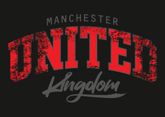 manchester united kingdom typography graphic design, vintage mancester typography grunge, Manchester England grunge stylized graphic t-shirt vector design .eps8