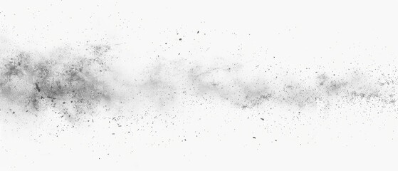 Pencil sketch style, panoramic close-up, high detail scan of scattered dust, on white background, Generative AI