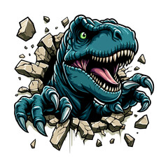 T-rex roar out Printable illustration © Aryasakti