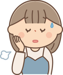 ため息をつく女性