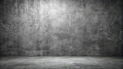 Dark gray abstract cement wall and studio room interior texture for display products wall background in industrial setting.