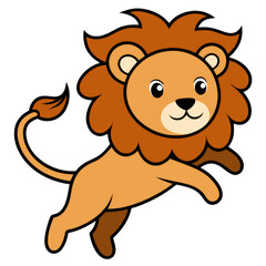 Fototapeta premium Create a simple lion design is jumping