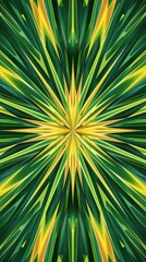 Obraz premium Abstract Green And Yellow Starburst Pattern Wallpaper